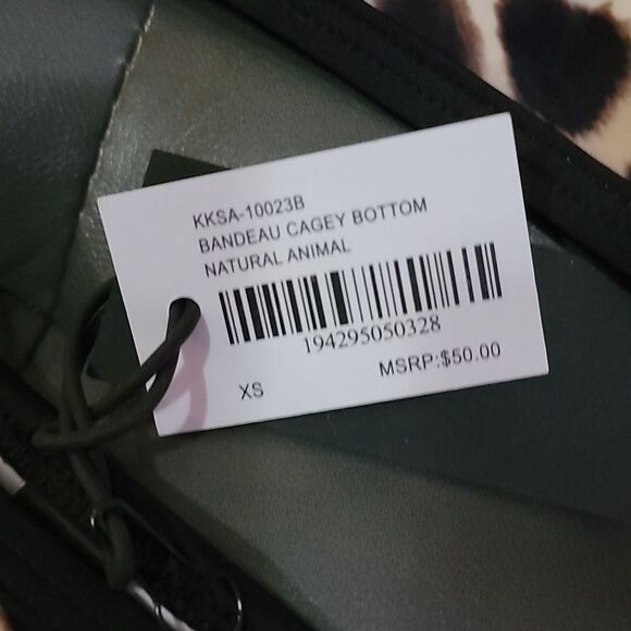Kendal & Kylie Cagey Strappy Bandeau 2 piece Bikini low rise bottom Xsmall - Picture 6 of 13